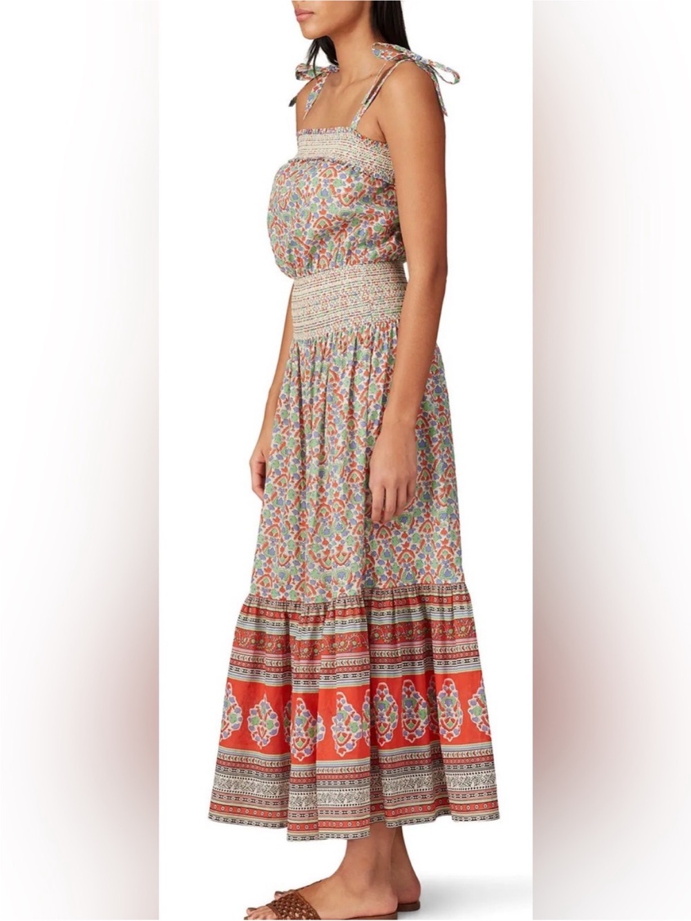 Tory Burch Floral Smocked Maxi Dress